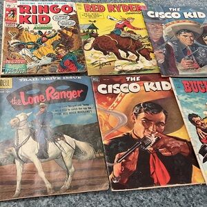 Western hero comic books set of 6. Lone Ranger, Cisco Kid, Red Ryder